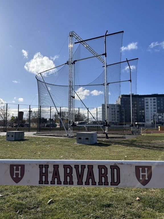 Harvard track and field hammer and discus throws cage 